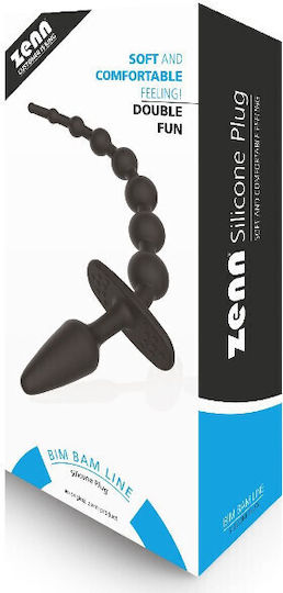 Zenn Bim Bam Line Silicone Bead Tail Πρωκτική Σφήνα Μαύρη 31cm