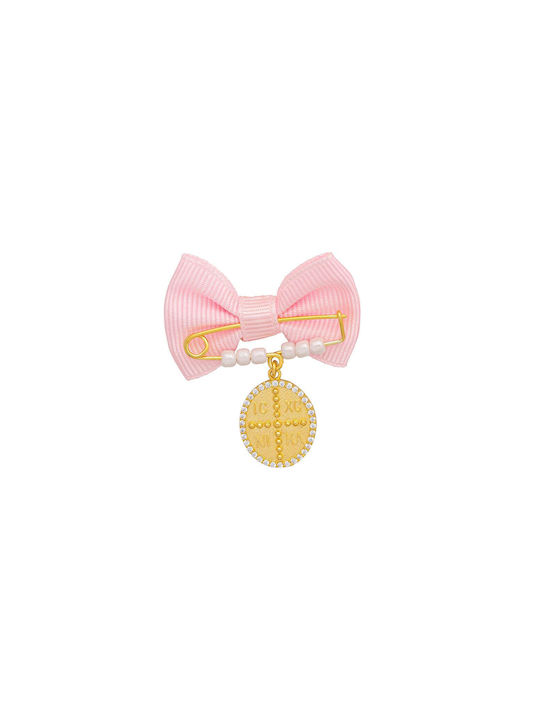 Excite-Fashion Child Safety Pin made of Gold Plated Silver with Constantinato