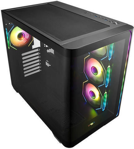 FSP/Fortron M580 Gaming Midi Tower Κουτί Υπολογιστή με Πλαϊνό Παράθυρο και RGB Φωτισμό Μαύρο