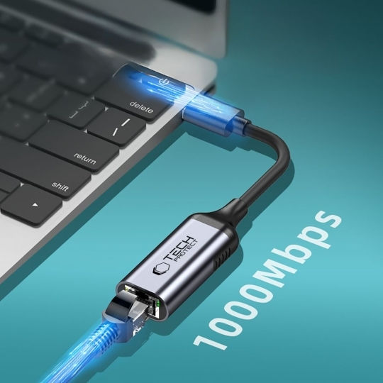 Tech-Protect USB Network Adapter for Wired Connection Gigabit Ethernet