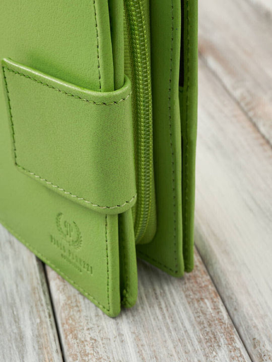 Small Leather Women's Wallet Classic with RFID Green