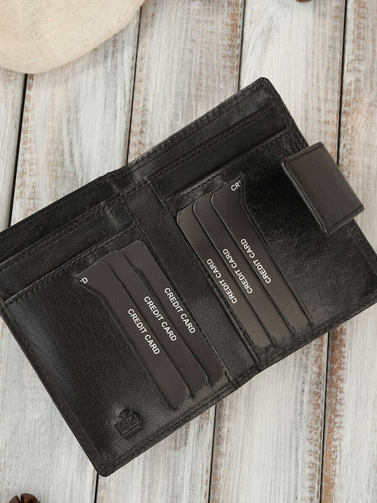 Small Leather Women's Wallet Classic with RFID Black