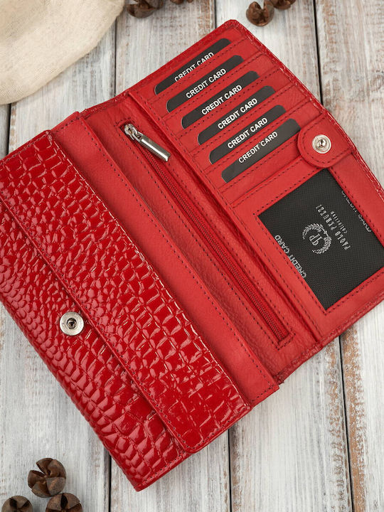 Klein Leder Damen Geldbörse Klassisch mit RFID Rot