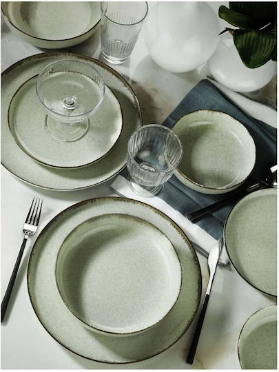 Kutahya Porselen Mood Plate Soup made of Porcelain Green with Diameter 20cm