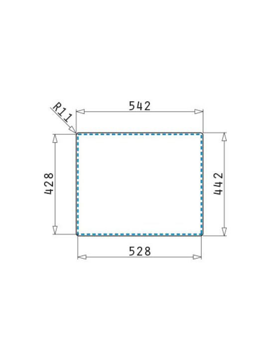 Pyramis Astris Colora 101056001 Undermount Sink Inox W50xD40cm Gold