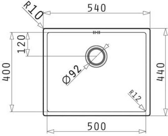 Pyramis Astris Colora 101056001 Undermount Sink Inox W50xD40cm Gold