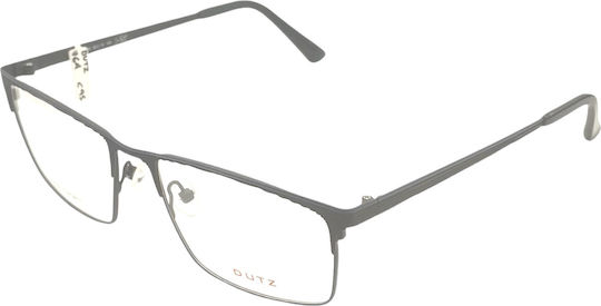 Dutz 764 C95 Men's Metal Prescription Glasses Rectangular Black
