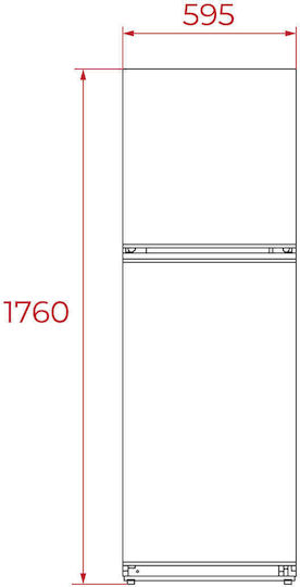 Teka Kühlschrank mit Doppeltür 294Es H176xB59.5xT55cm. Weiß RTF 13630
