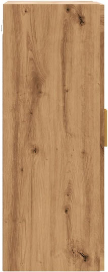 Wall Living Room Display Cabinet made of Particleboard with Glass Brown 69.5x34x90cm