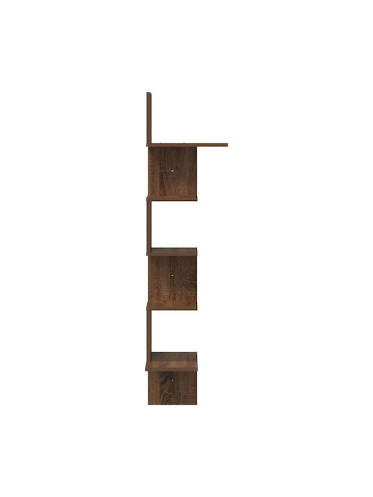 Γωνιακό Ράφι Τοίχου Καφέ Δρυς 32x32x127.5εκ.