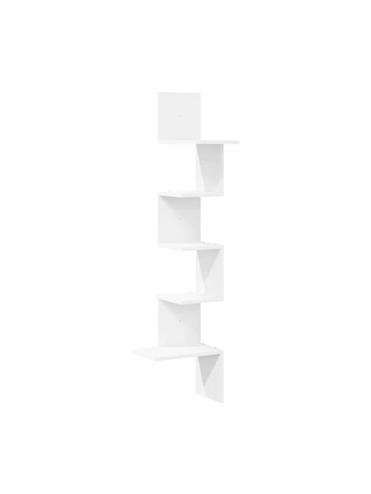 Corner Shelf Wall White 32x32x127.5cm