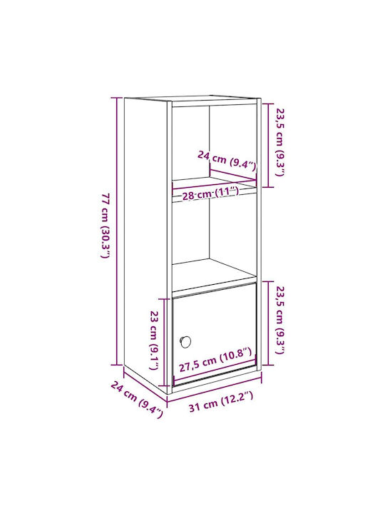Bookcase Sonoma Oak 31x24x77cm