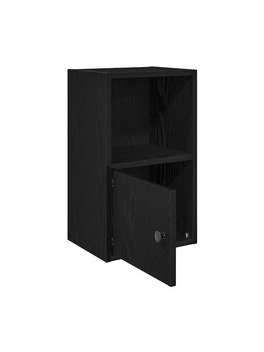 Shelf Floor Black Velvet-Black Metal 31x24x52cm