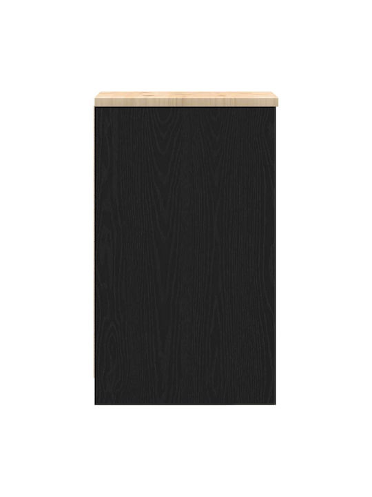 Ντουλάπι Σαλονιού από Μασίφ Ξύλο Μαύρο 30x51x85cm