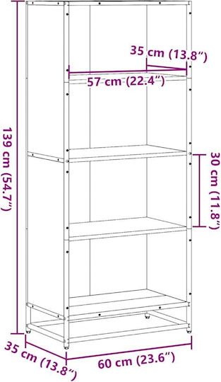 Sonoma Oak Bookcase 60x35x139 cm