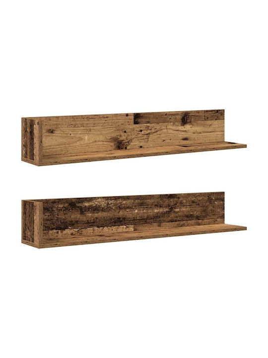 Shelves Wall Old Wood 2pcs 100x16.5x16.5cm