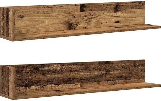Wall Shelves Old Wood 2 Pieces 100x16.5x16.5 cm