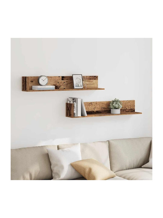 Wall Shelves Old Wood (2 Pieces) 100x16.5x16.5cm