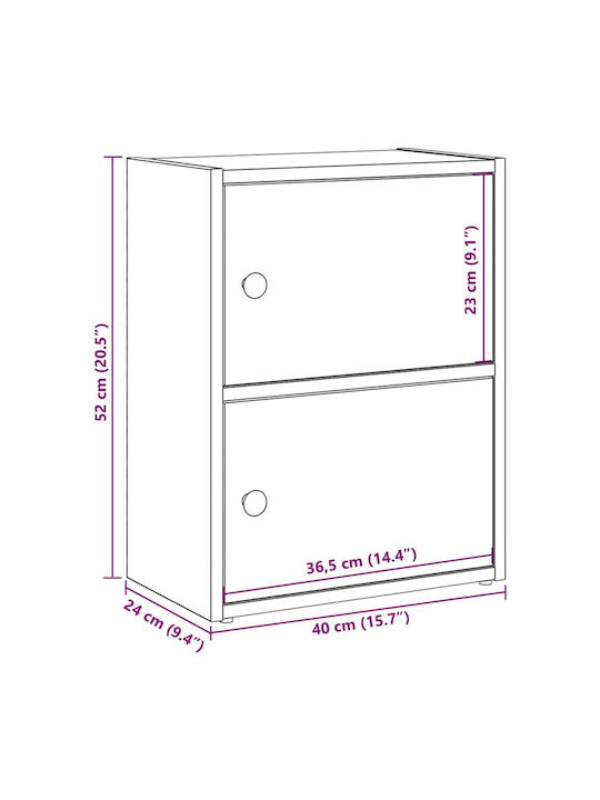 Living Room Display Cabinet Made of Particle Board Brown 40x24x52cm