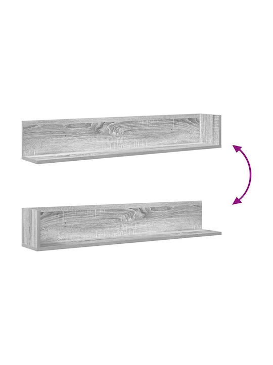 Wall Shelves Gray Sonoma 2 Pieces 100x16.5x16.5 cm
