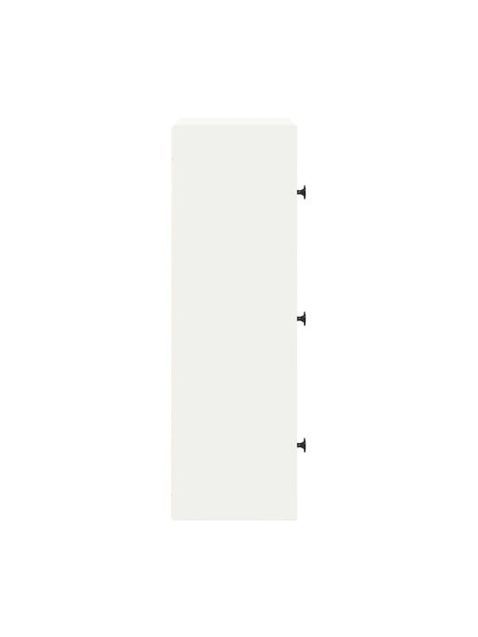 Living Room Display Cabinet Made of White Particle Board 40x24x77cm