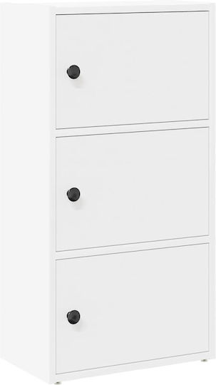 Bodenstehender Wohnzimmerschrank aus Spanplatte Weiß 40x24x77cm