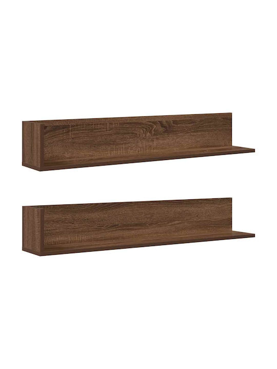 Shelves Wall Brown Oak 2pcs 100x16.5x16.5cm