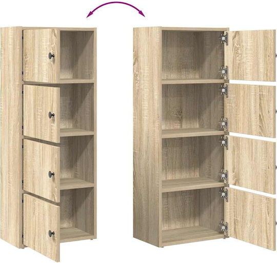 Dulap de Pardoseală pentru Sufragerie din Placă Aglomerată Gri Beton 40x24x102 cm