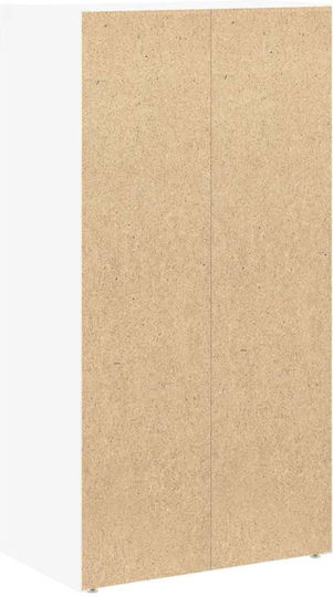 Bodenstehender Wohnzimmerschrank aus Spanplatte Weiß 40x24x77cm