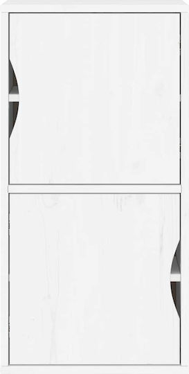 Living Room Display Cabinet Made of Solid Wood White 40x24x79cm