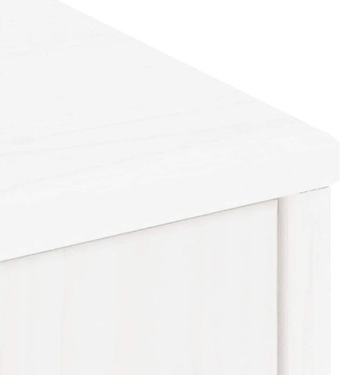 Living Room Display Cabinet Made of Solid Wood White 40x24x79cm