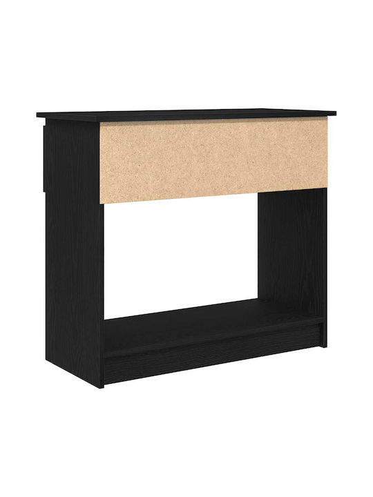 Wooden Console Table Black Velvet-Black Metal L85.5xW38.5xH74.5cm