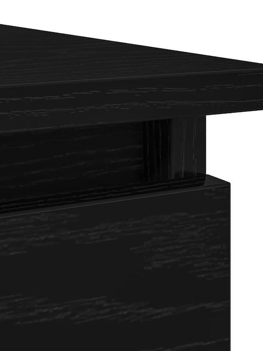 Wooden Console Table Black Velvet-Black Metal L85.5xW38.5xH74.5cm