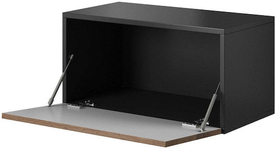 Roco RO3 Dulap Suspendat pentru Sufragerie din Lemn Alb cu Iluminare LED 39x75x37cm