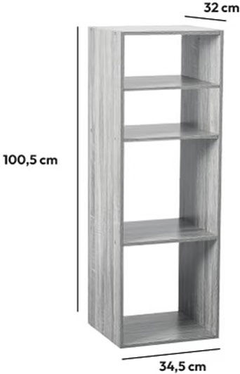 Βιβλιοθήκη Γκρι 34.5x32x100.5εκ. 138927A Βιβλιοθήκη Γκρι 34.5x32x100.5εκ. 138927A