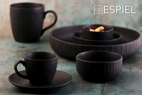Espiel Jumbo Tasse Kaffee aus Porzellan Schwarz