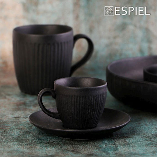 Espiel Jumbo Tasse Kaffee aus Porzellan Schwarz