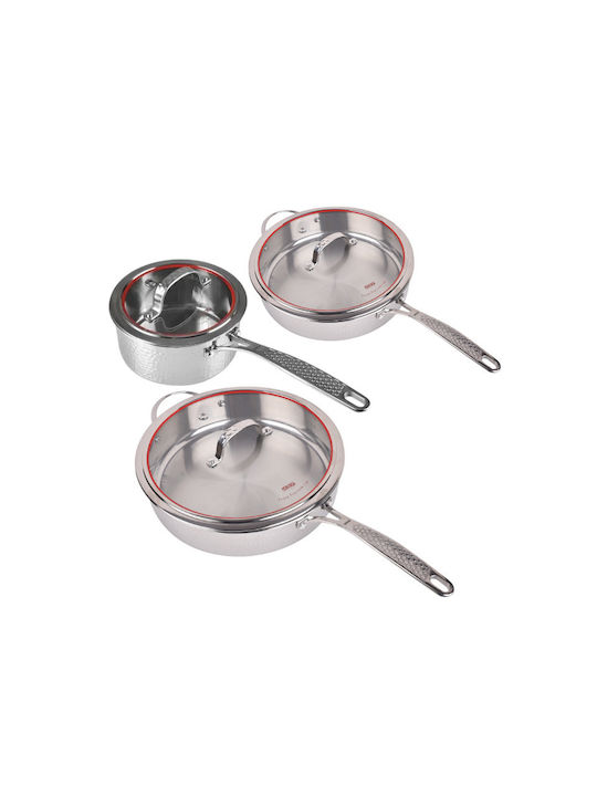 DSP CS001-S08 Cookware Set of Stainless Steel with Coating 3pcs