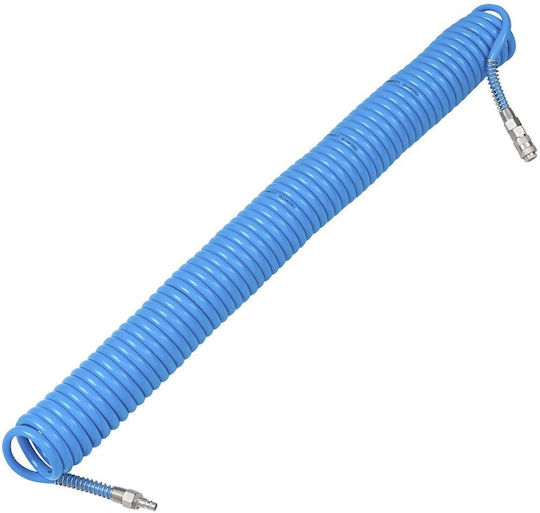 Spiral Air Hose 15m Diameter 8x12mm Quick Couplings Included