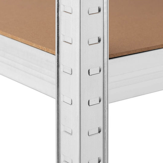 Raft de depozitare metalic 5 polițe 750 kg 100 x 60 x 197 cm gri