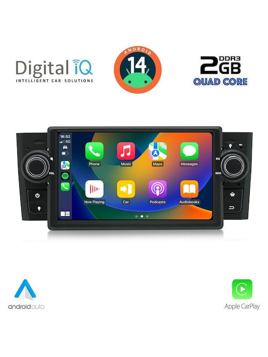 Digital IQ Car Audio System for Fiat Grande Punto 2005-2012 (Bluetooth/USB/AUX/WiFi/GPS/Apple-Carplay/Android-Auto) with Touch Screen 7"