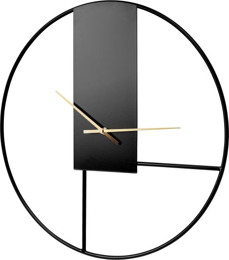 Platinet Wanduhr Schwarz Ø50cm