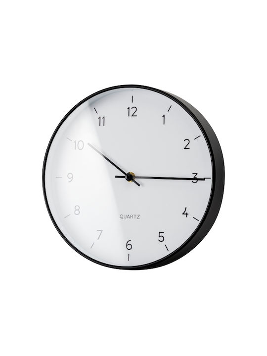 Platinet Wanduhr Schwarz Ø25cm