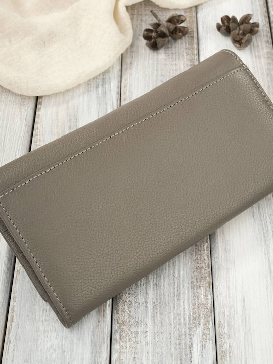 Groß Leder Damen Geldbörse Klassisch mit RFID Gray