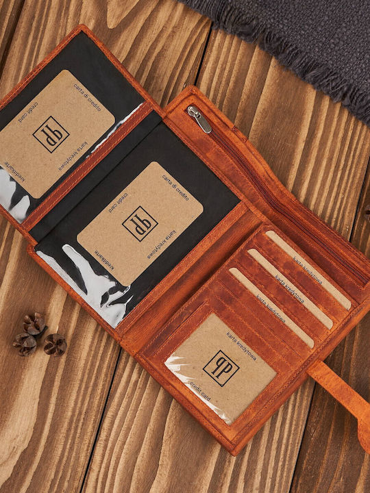 Large Leather Women's Wallet Classic with RFID Orange
