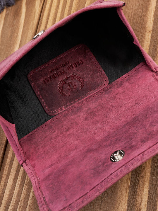 Klein Leder Damen Geldbörse mit RFID Burgundisch
