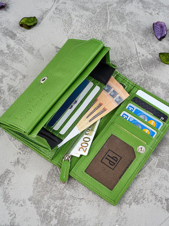 Leather Women's Wallet Classic with RFID Green