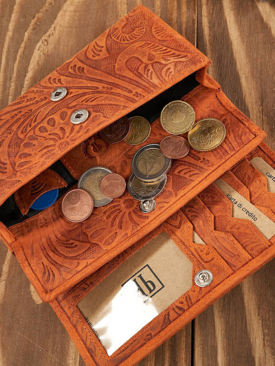 Large Leather Women's Wallet with RFID Orange