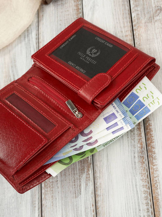 Μικρό Δερμάτινο Γυναικείο Πορτοφόλι με RFID Κόκκινο