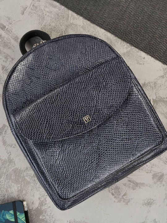 Set Leder Damentasche Rucksack Schwarz